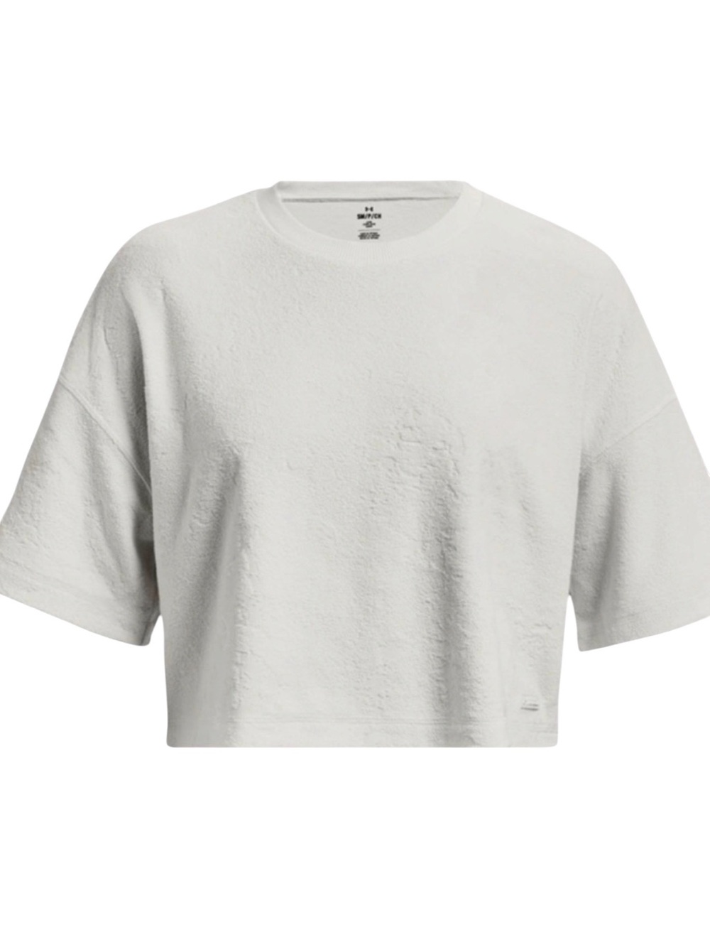 Under Armour Journey Terry Cropped Tee Medium Gray Wash Loose Fit T-Shirt NWT